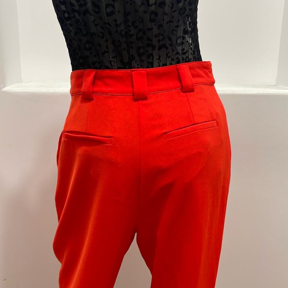 A.L.C. Pleat-front Straight Leg High Rise Straight Leg Pants in Ruby Red - Picture 10 of 14